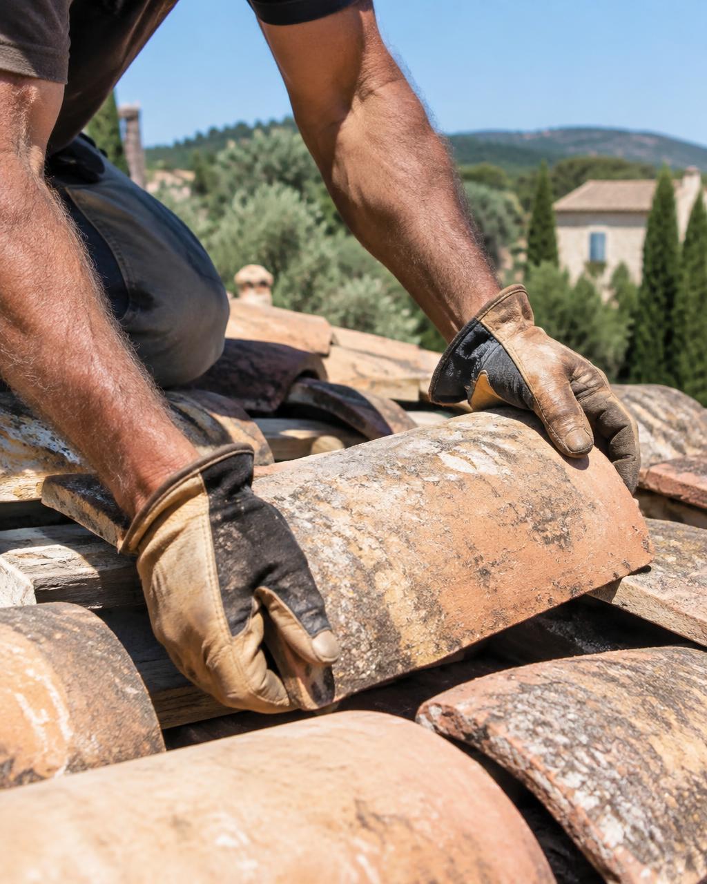 Couverture : gros plan sur les mains et les outils de l’artisan